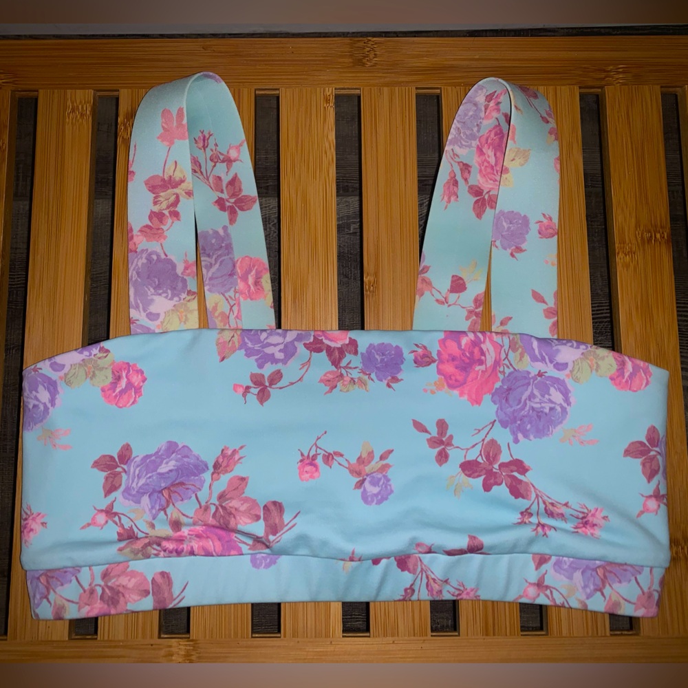 LOVESHACKFANCY x Beach Riot Intimates Floral Sports Bra Top S